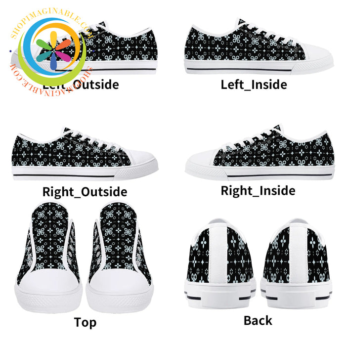 Black Batik Ladies Low Top Canvas Shoes