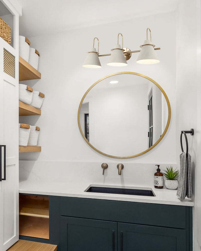 VANITY BAR Canarm IVL1076A03MGG Talia 3 Light Vanity in Gold Canarm