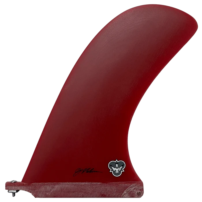 Flying Diamonds CJ Cali Pivot single fin, red 10.5 inch longboard surf fin
