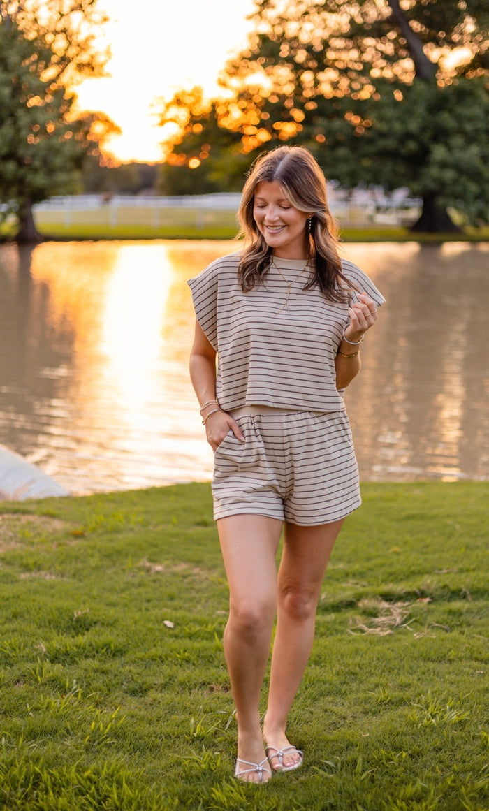 GABBY STRIPED LOUNGE SET