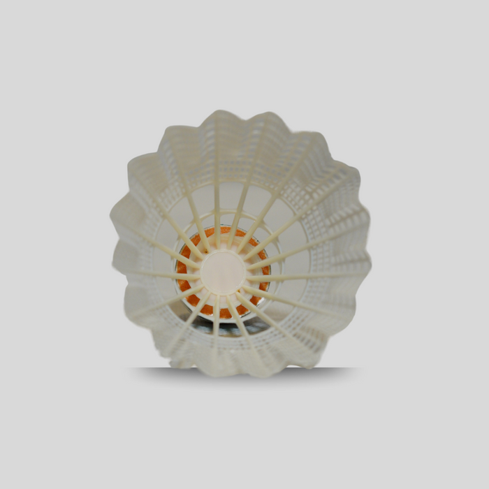 GS ONE NYLON BADMINTON SHUTTLECOCK PLASTIC WHITE (PACK-6 )-(N0728)
