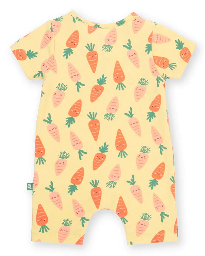 Happy Carrot Organic Baby Romper – Short Sleeve Organic Cotton Romper - Kite