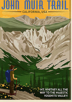 John Muir Trail Retro Poster