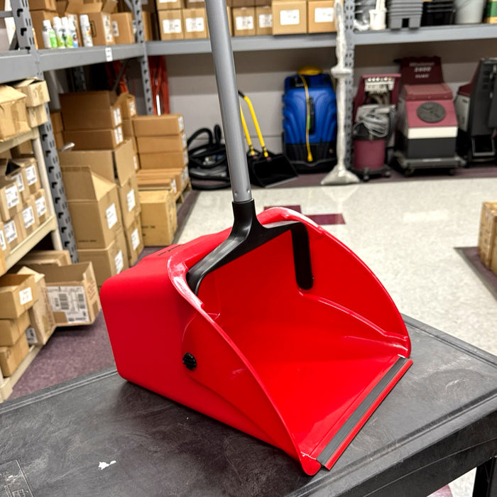 JUMBO RED PLASTIC LOBBY DUST PAN