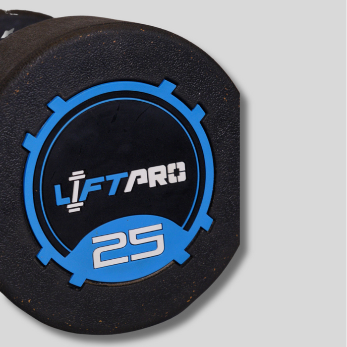 LIFTPRO IRON RUBBER DUMBBELLS PAIR 25 KG