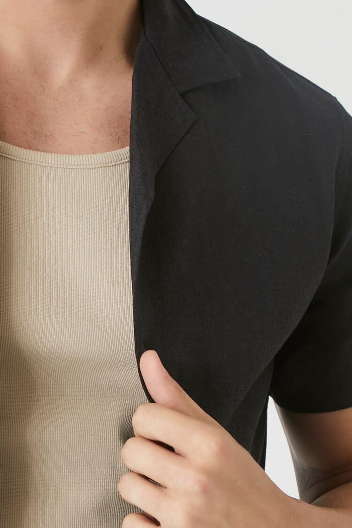 Linen-Blend Cuban Collar Shirt