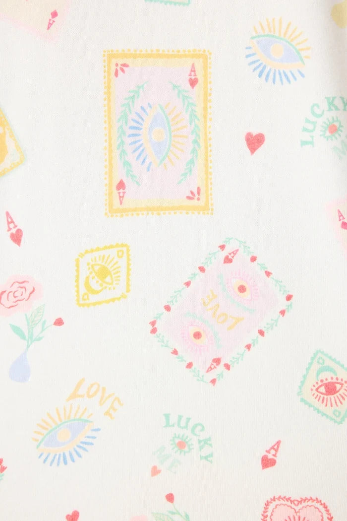 Lucky Me Tarot Card Print Long Sleeve Top Sleepwear P.J. Salvage