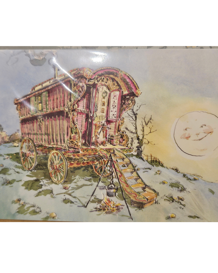 Moonlit Gypsy Caravan Greeting Card – Claire Fletcher