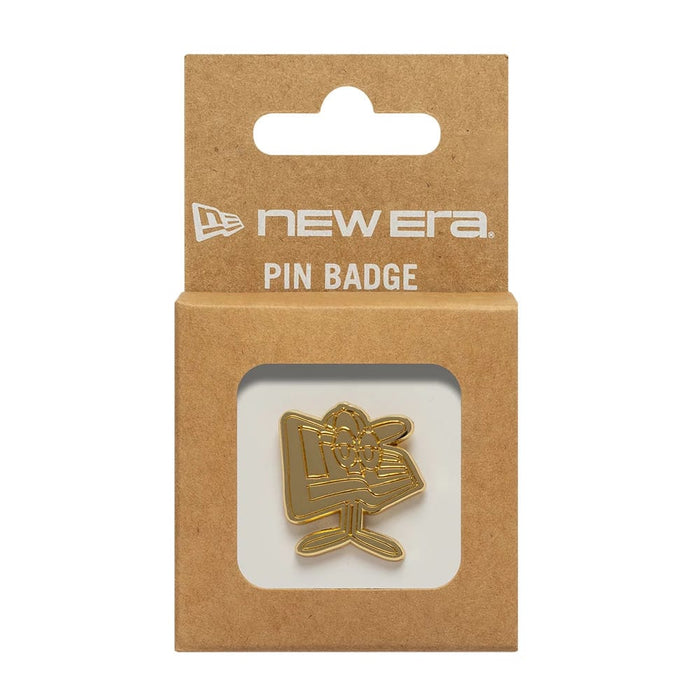 Pictured is this New Era Flag Character Pin Badge in gold. 3