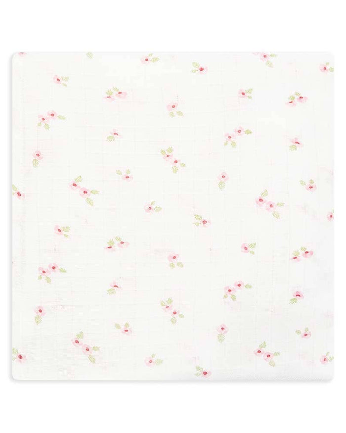 Floral patterned fabric swatch on a white background