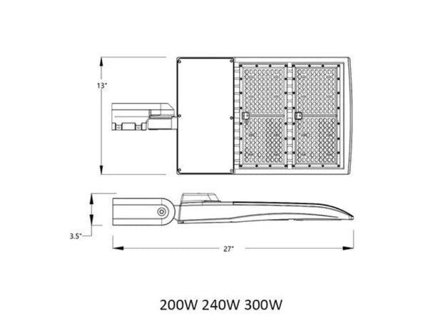 LED Flood Light Radiant-Lite SBC-300W-120V-50K 300 Watt LED Shoebox Area Light 5000K Radiant-Lite