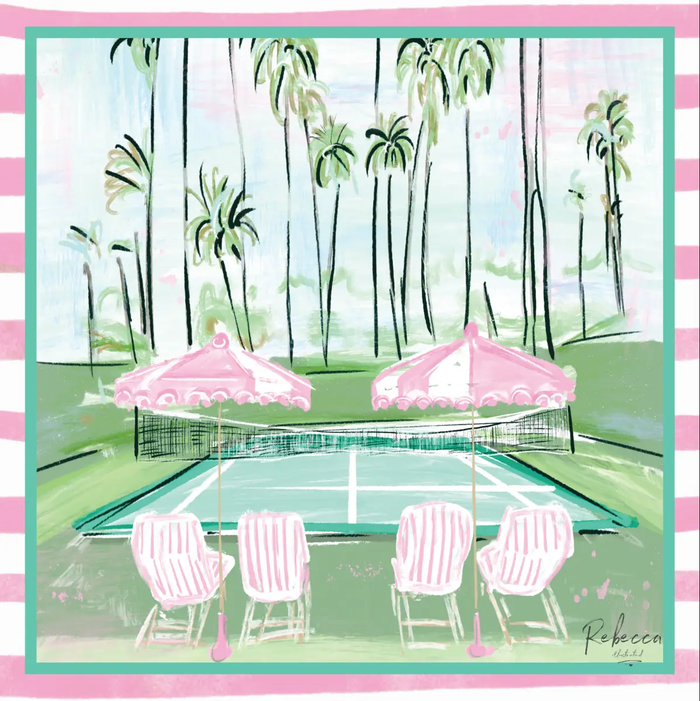 Rebecca Illustrated - TENNIS IN PARADISE-MAHJONG MAT (PREORDER) by Rebecca Illustrated