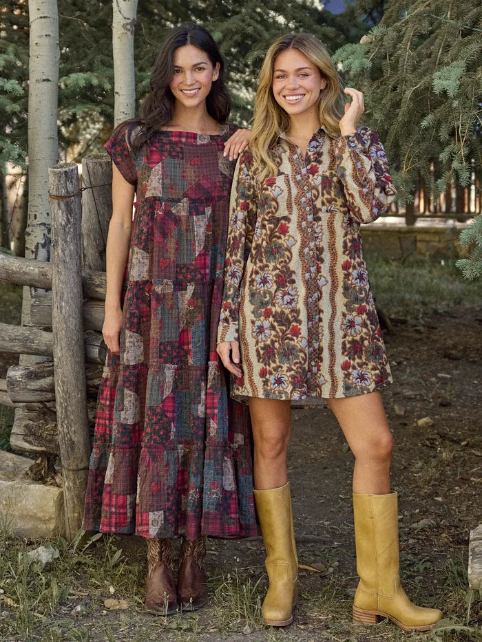 Rocky Sweater Knit Mini Dress - Brocade Tapestry Cream-view 5