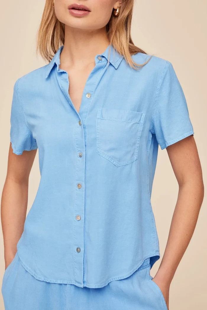 Short Sleeve Pocket Button Down Shirt Tops Bella Dahl