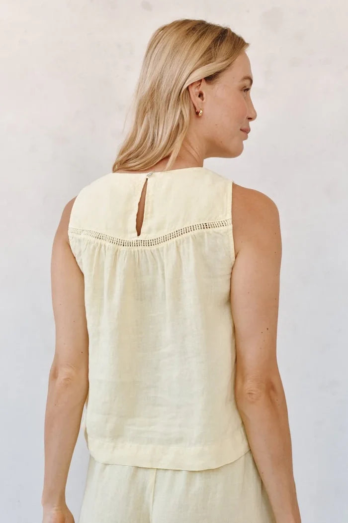 Sleeveless Trimmed Yoke Seam Top Shirts & Tops Bella Dahl