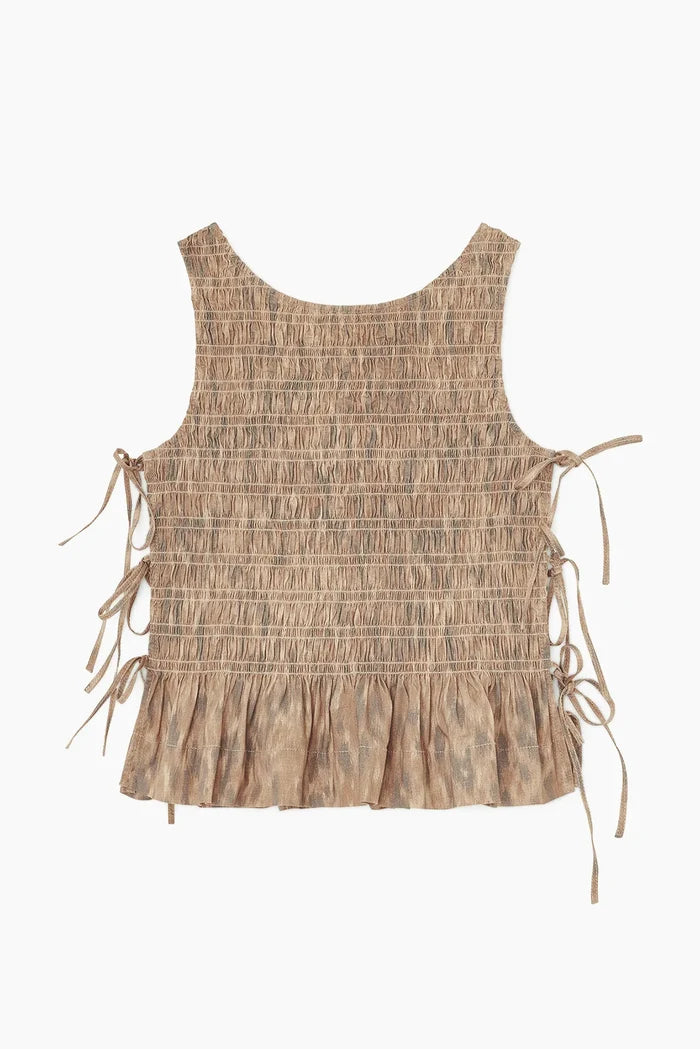 Smock Top in Printed Stretch Shirts & Tops Ganni