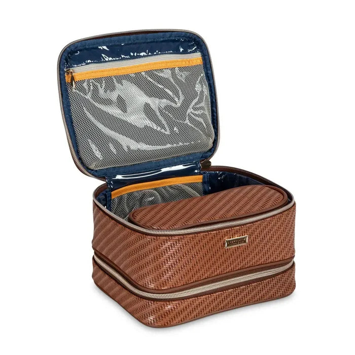 Stephanie Johnson Rosewood Cognac Jenny Train Case by Stephanie Johnson