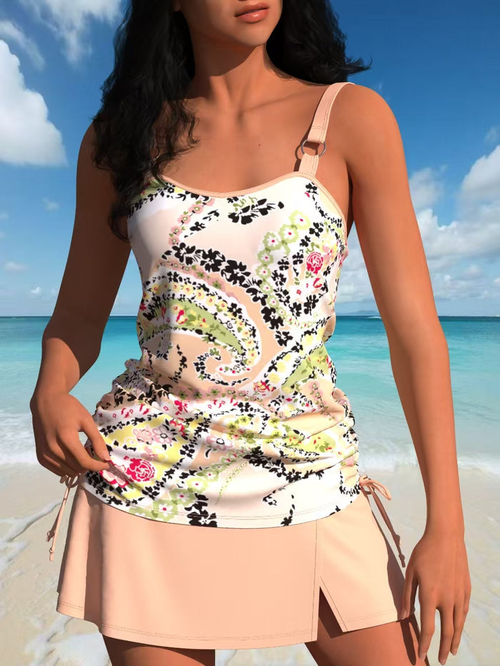 Tankini Swimsuits for Women 2026 Two Piece Bathing Suits Tummy Control Ruched Swim Suits with Skirt