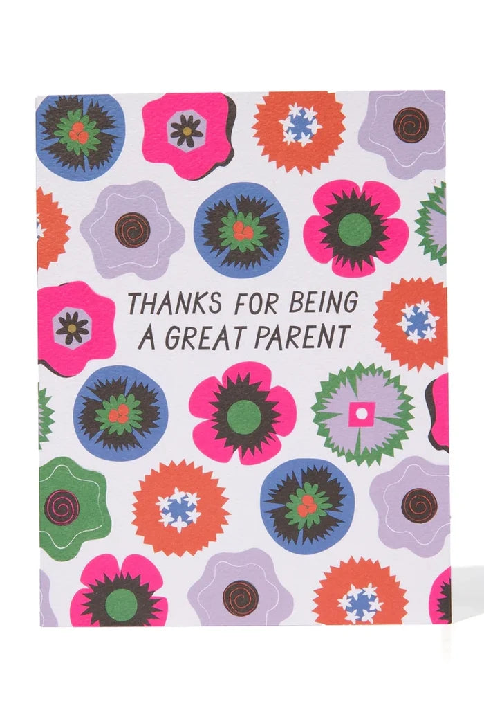 Thanks for Being a Great Parent Millefiori Note Card Apothecary Banquet Atelier & Workshop