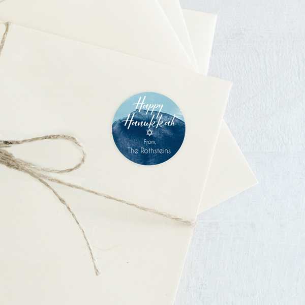 Watercolor Hanukkah Gift Labels