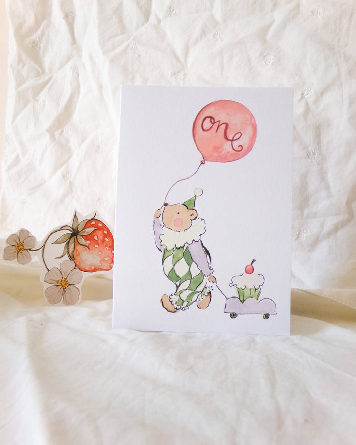1st Birthday Bear Card – Happy 1st Birthday Greeting Card - La La Lu