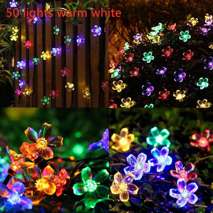 Gadget Gerbil Warm white / 2 functions Solar Powered Flower String Lights