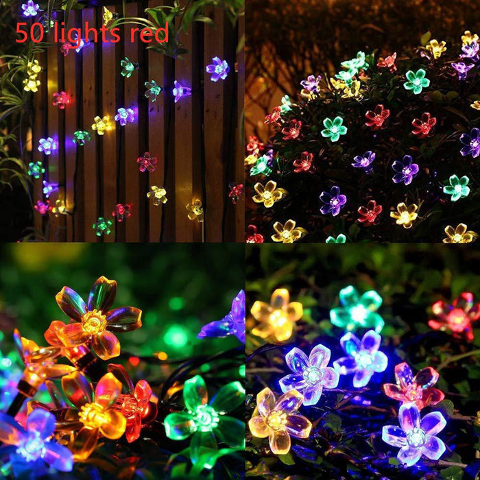 Gadget Gerbil Red / 2 functions Solar Powered Flower String Lights