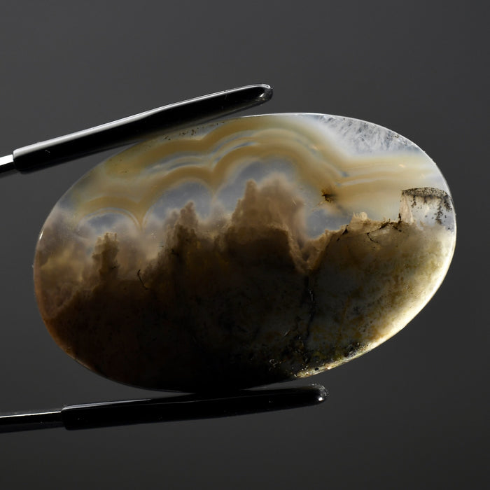White Moss Agate Oval Cabochon