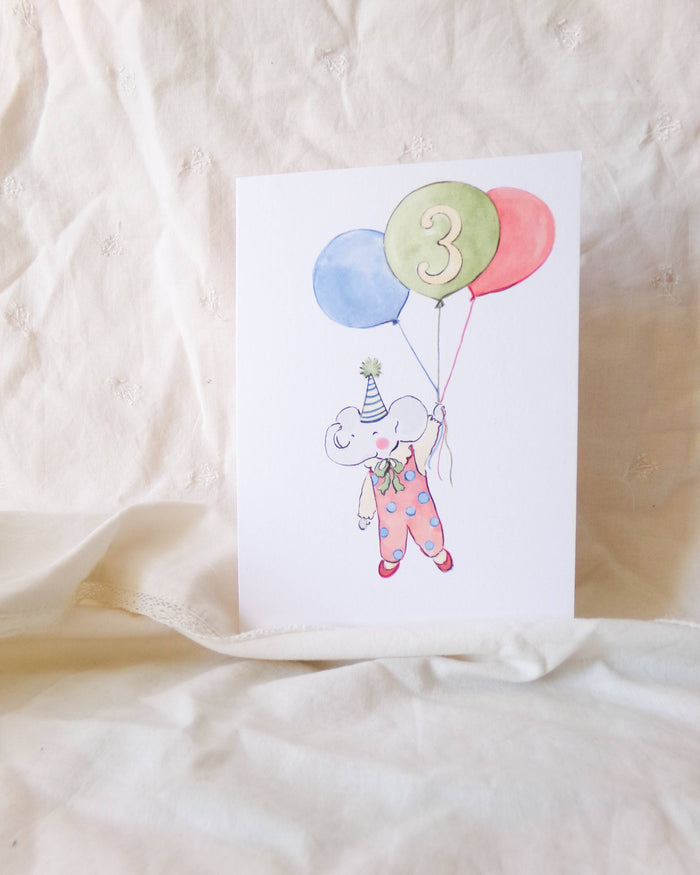 3rd Birthday Elephant Card – Happy 3rd Birthday Greeting Card - La La Lu