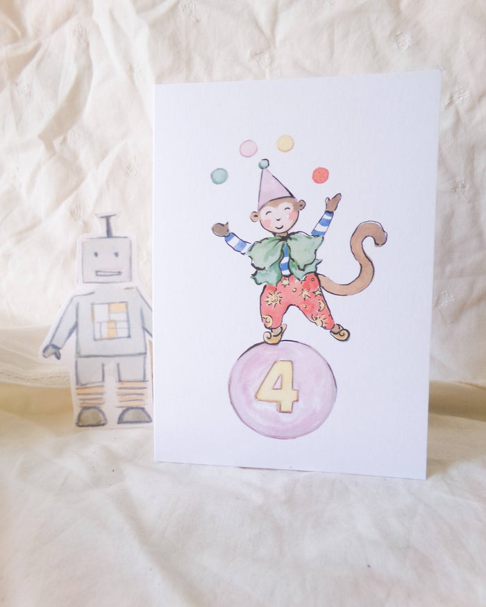 4th Birthday Greeting Card – Happy 4th Birthday Card - La La Lu