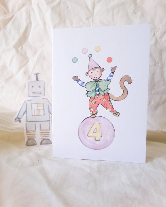 4th Birthday Greeting Card – Happy 4th Birthday Card - La La Lu