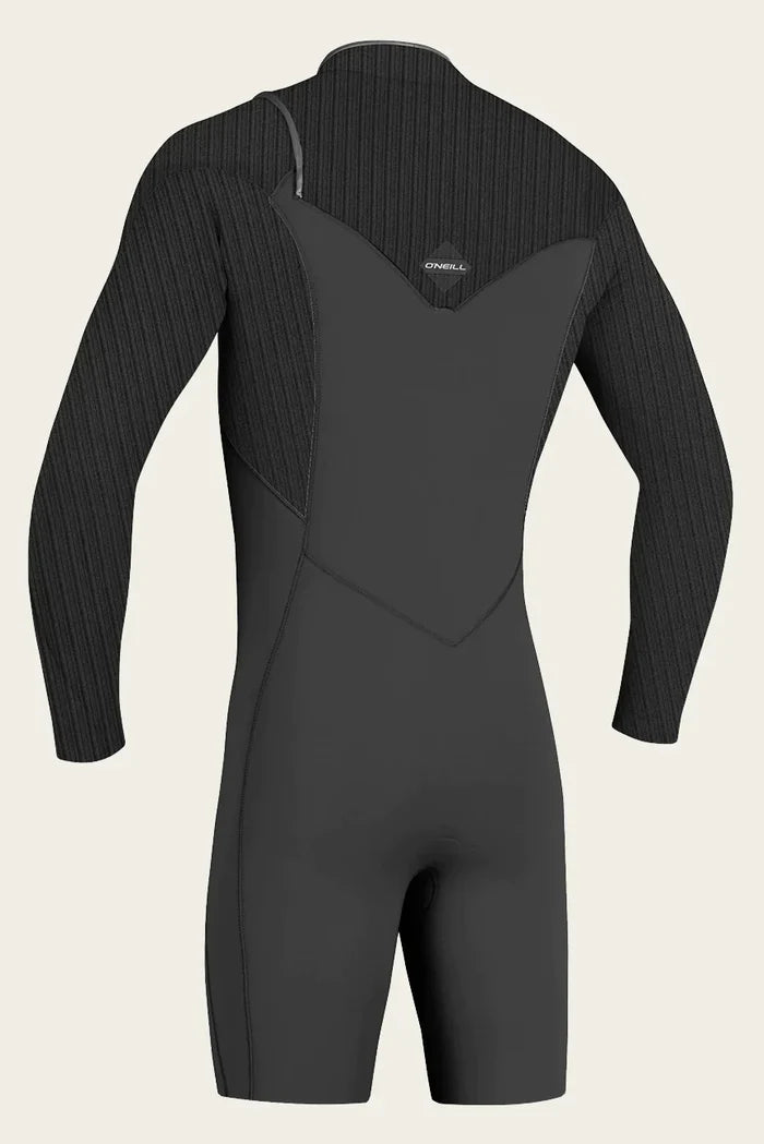 O'Neill Hyperfreak 2mm L/S Spring wetsuit, black men’s chest zip shorty size MS
