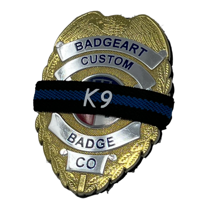 Badgeart K9 weMourning Bands reversable thin blue line on flexbadge welded flatback n blue line on flexbadge