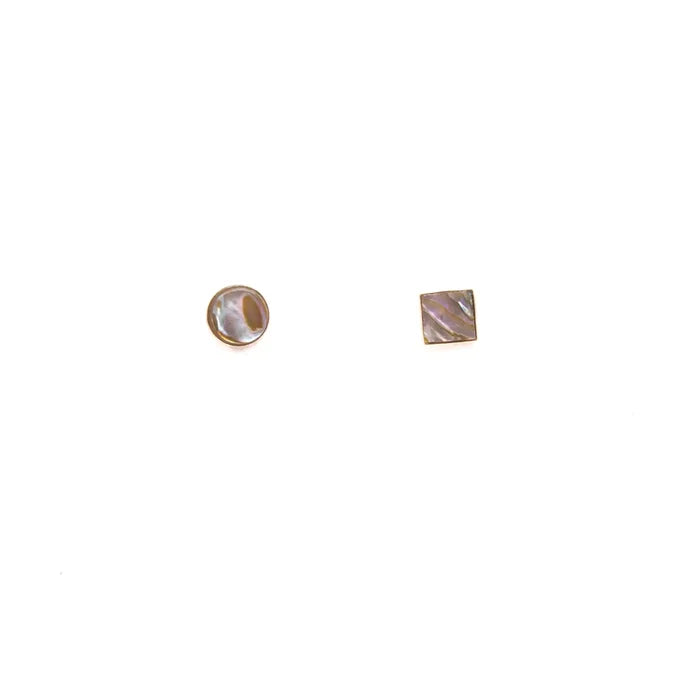 Abalone Mismatched Shapes Stud Earrings
