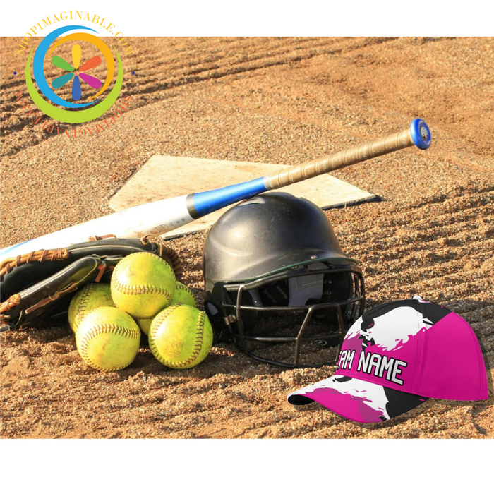 Abstract Pink & Black Baseball Hat