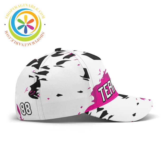 Abstract Pink & Black Baseball Hat