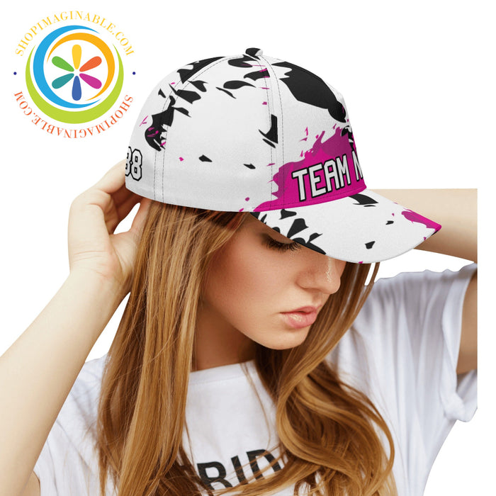 Abstract Pink & Black Baseball Hat
