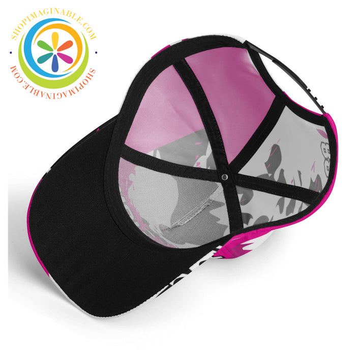 Abstract Pink & Black Baseball Hat