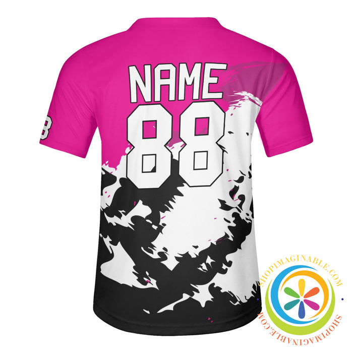 Abstract Pink Black Unisex Baseball Jersey