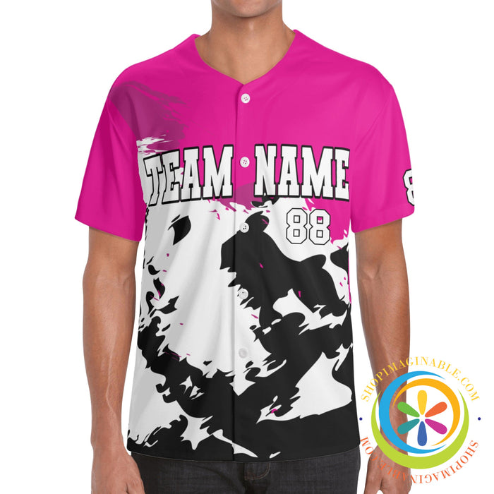 Abstract Pink Black Unisex Baseball Jersey