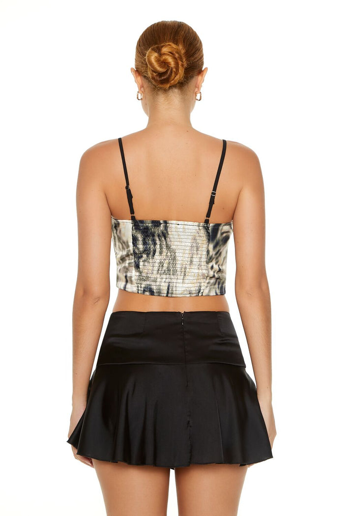 Abstract Print Combo Cropped Cami