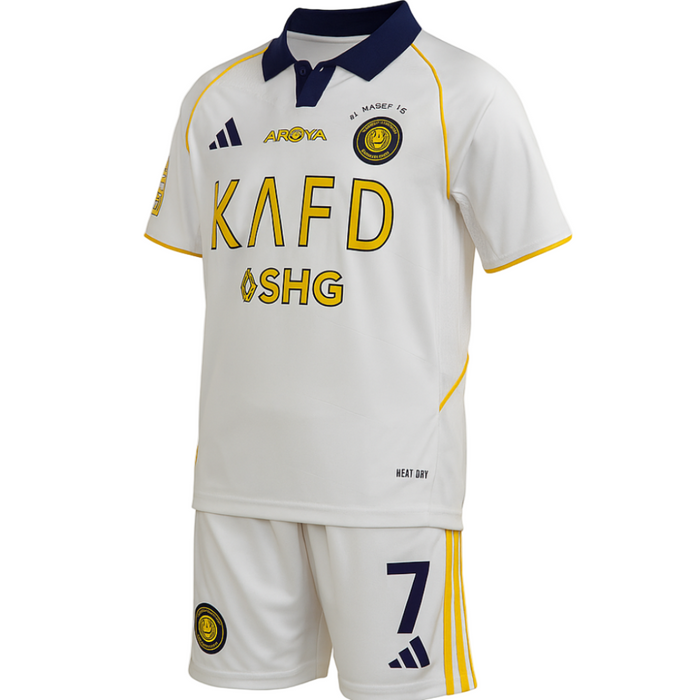 ADIDAS AL NASAR RONALDO HOME FOOTBALL KIT KIDS OR 25-26