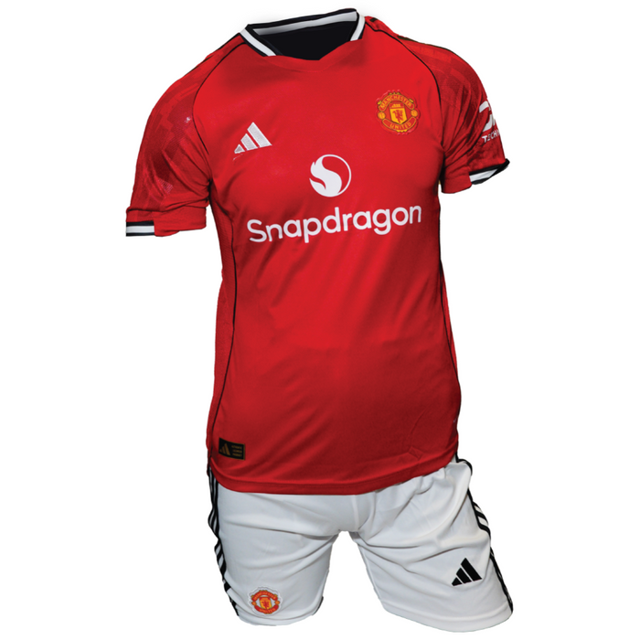 ADIDAS MANCHESTER UNITED FERNANDES HOME FOOTBALL KIT KIDS OR 25-26