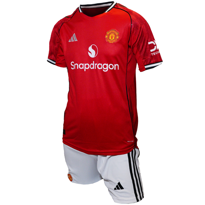ADIDAS MANCHESTER UNITED FERNANDES HOME FOOTBALL KIT KIDS OR 25-26