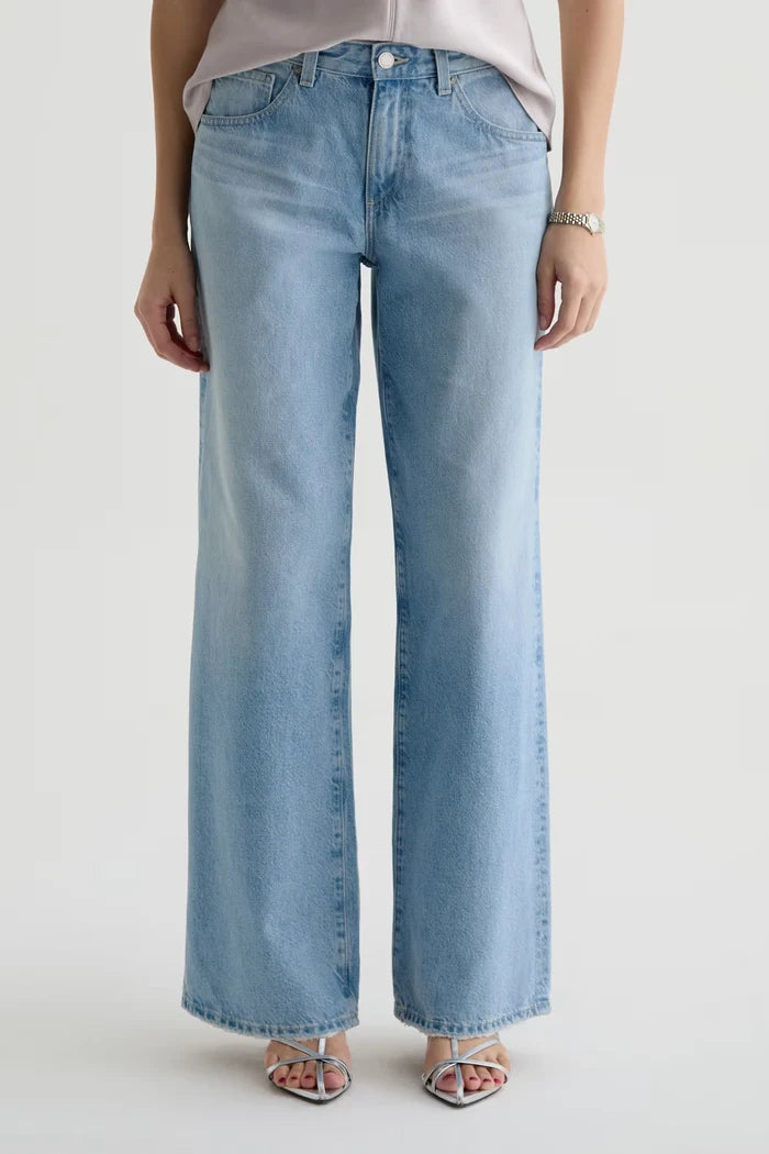 Adria Low-Rise Wide Leg Jeans AG Jeans