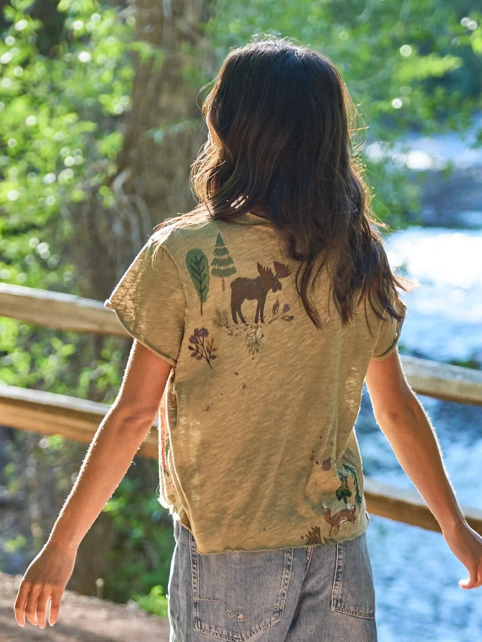 Aiden Cotton Icon Tee - Dark Olive Bear-view 2