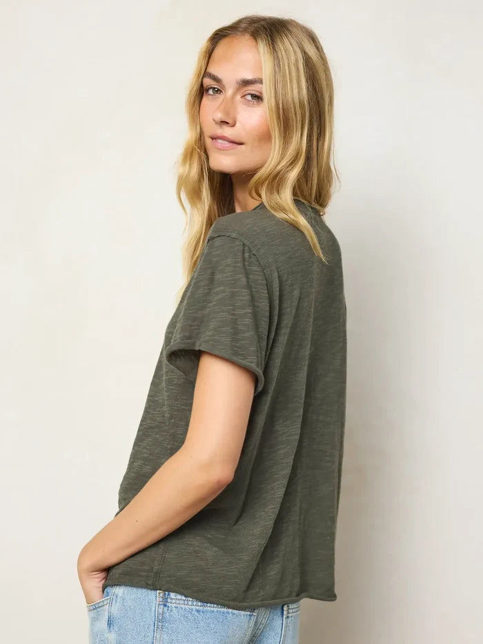 Aiden Cotton Tee - Charcoal-view 2