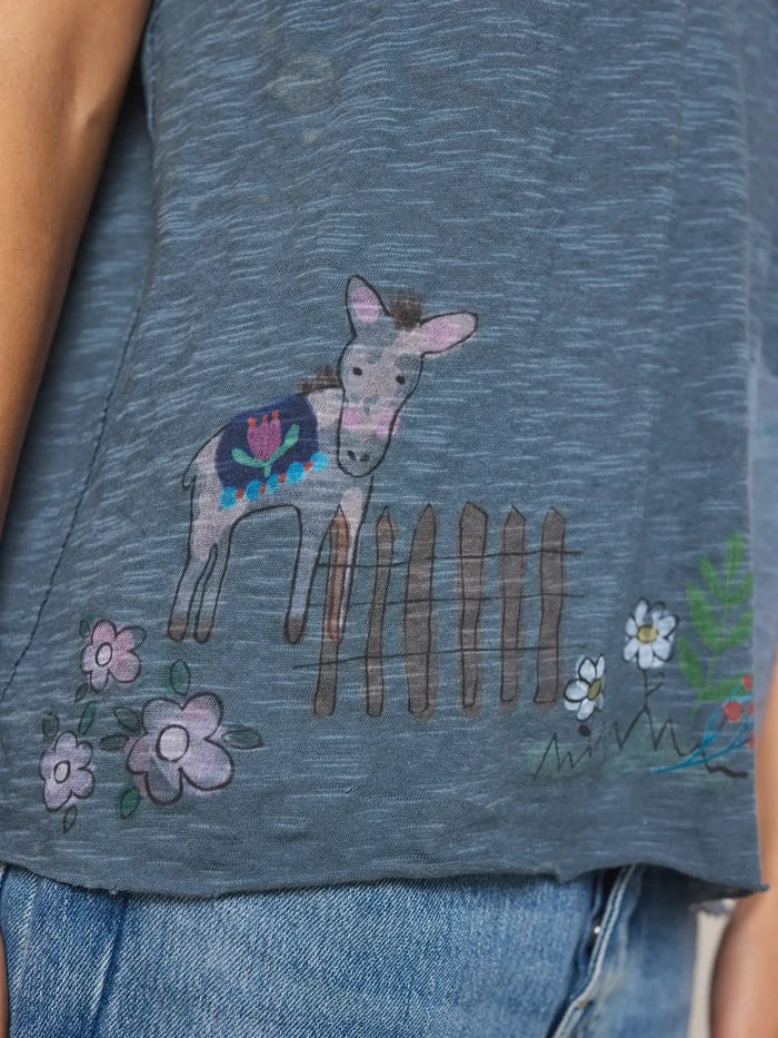 Aiden Cotton Tee - Indigo Donkey-view 3