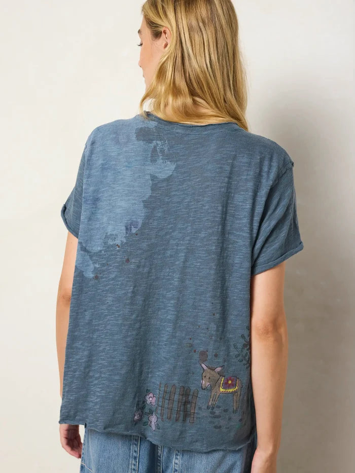 Aiden Cotton Tee - Indigo Donkey-view 4