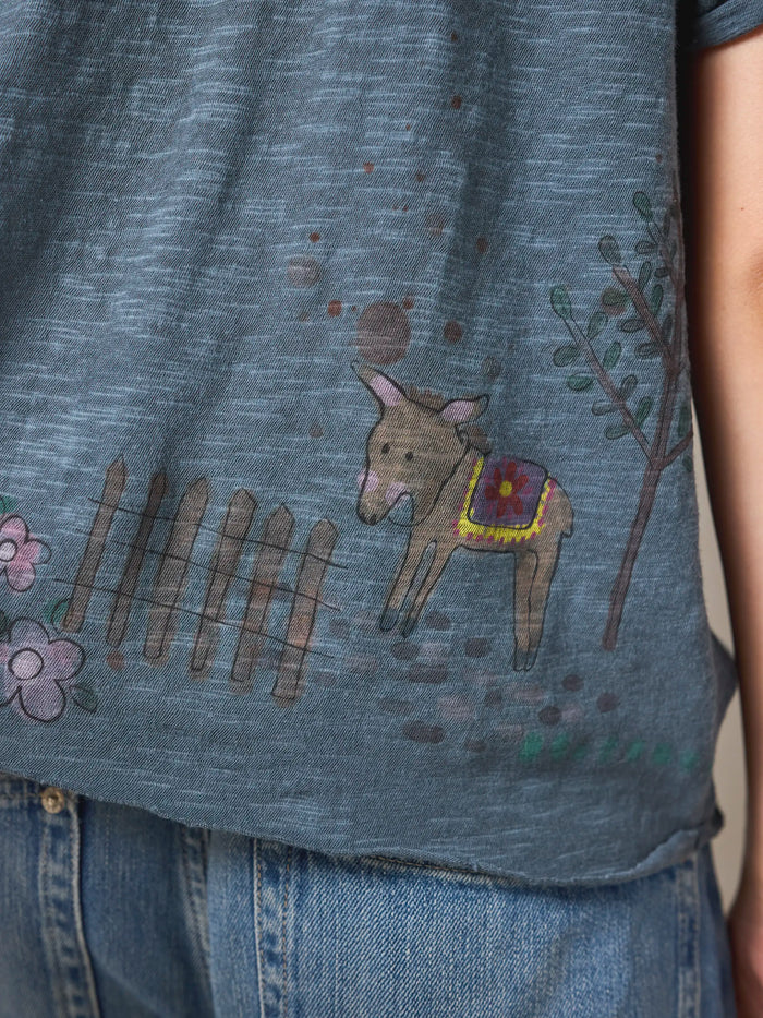 Aiden Cotton Tee - Indigo Donkey-view 5
